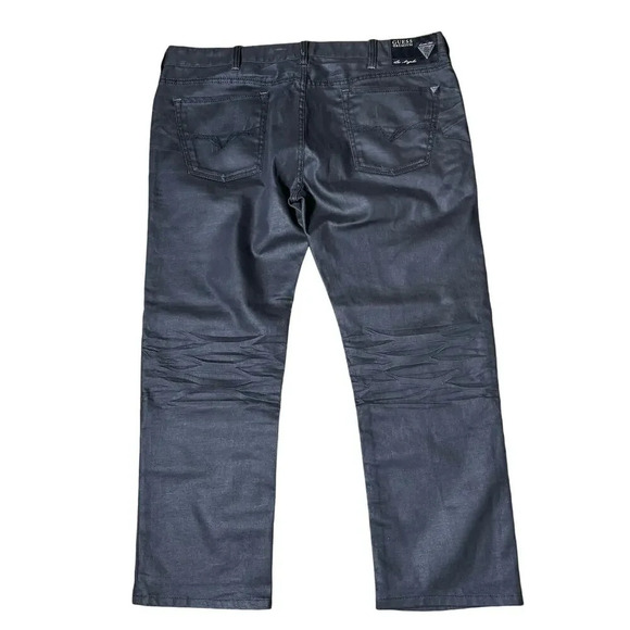 Men’s Guess Premium Los Angeles Black distressed Sz40 Lincoln Slim Straight Vint - Picture 8 of 10